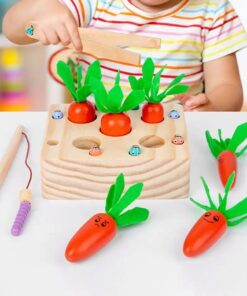 Joc de tip Montessori dexteritate si joc magnetic Morcovi 3 ani 01.jpg