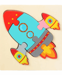 Puzzle 3D din lemn cu 7 piese Racheta 3 ani 01.png