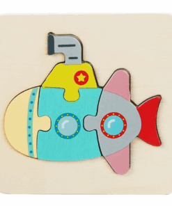 Puzzle 3D din lemn cu 7 piese Submarin 3 ani 01.png