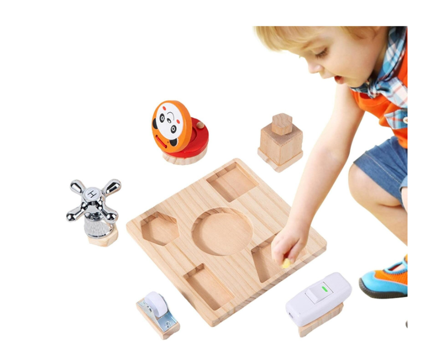 Joc de tip Montessori cu 5 activitati Busy Bord cu robinet 3 ani 03.png