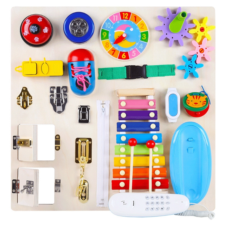 Placa senzoriala cu activitati Montessori Busy Board 001.png