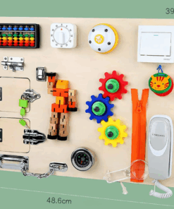 Placa senzoriala cu activitati Montessori Busy Board 009.png