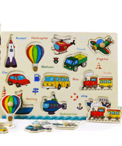 Puzzle incastru din lemn cu butoni Mijloace de transport 03.png