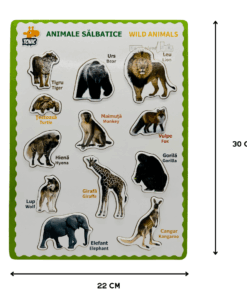 Puzzle incastru din lemn in Limba Romana si Engleza Animale salbatice 05.png