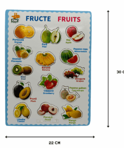 Puzzle incastru din lemn in Limba Romana si Engleza Fructe 02.png