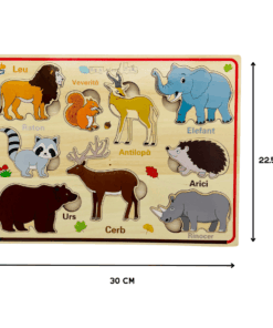 Puzzle magnetic din lemn in Limba Romana Animale salbatice 02 2.png