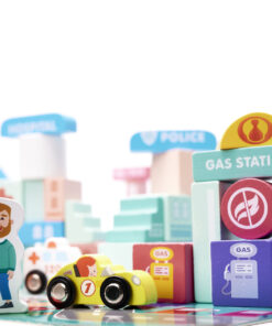 KX6197 Klocki drewniane edukacyjne miasto puzzle 128el 8