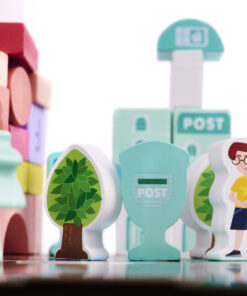 KX6197 Klocki drewniane edukacyjne miasto puzzle 128el 10