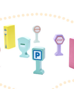 KX6197 Klocki drewniane edukacyjne miasto puzzle 128el 12