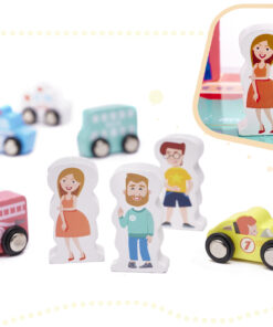 KX6197 Klocki drewniane edukacyjne miasto puzzle 128el 13