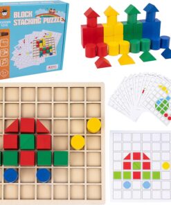 Joc creativ Mozaic Pixel din lemn 200 piese 3 ani 01.jpg