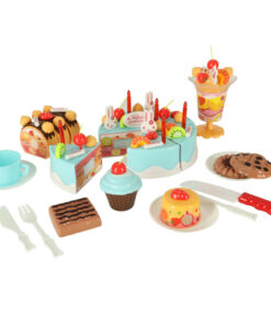 Tort aniversar cu lumanari si 75 de accesorii creative Albastru 02.jpg