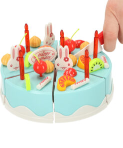 Tort aniversar cu lumanari si 75 de accesorii creative Albastru 06.jpg