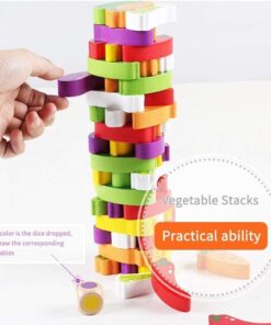 Joc de societate Jenga 55 piese Legume 3 ani 0002.jpg