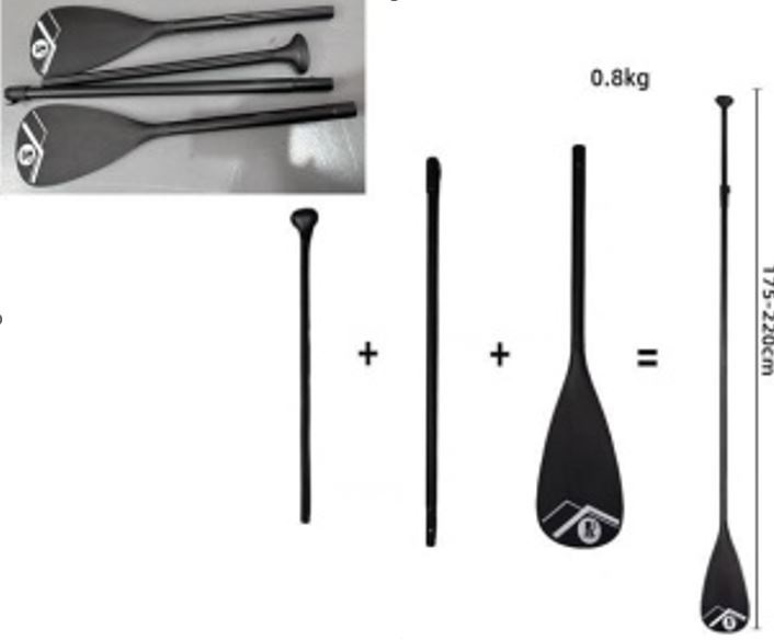 Vasla de aluminiu pentru Paddleboard, reglabila, 175 220 cm