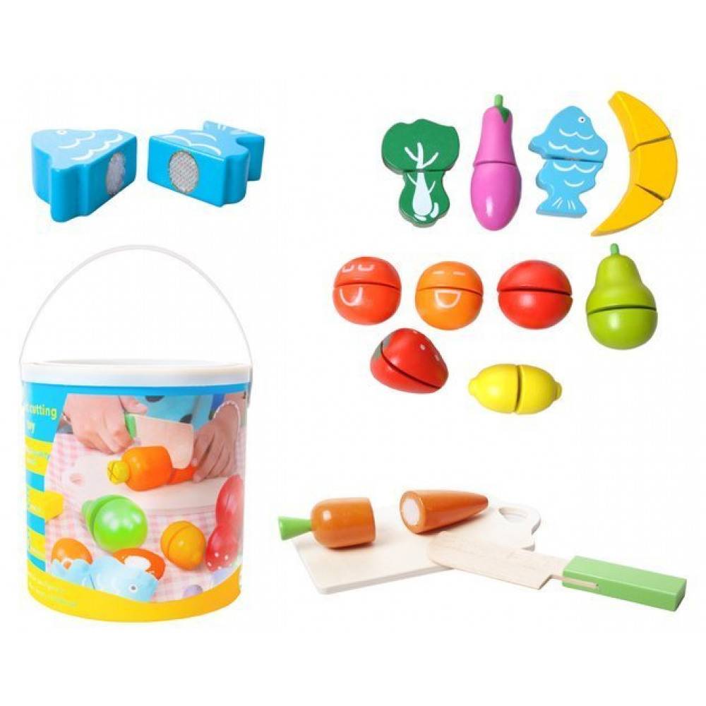 Galetusa cu fructe si legume de feliat din lemn cu scai 14 accesorii 08.jpg