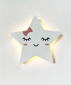 Lampa de veghe din lemn pentru perete cu led Steluta 002 1.png