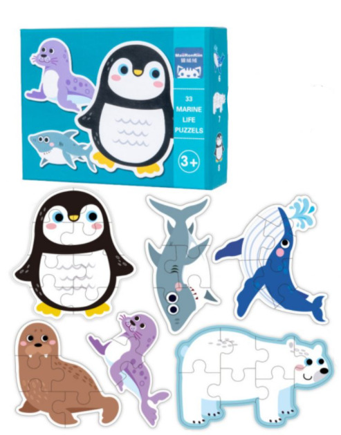 Set Puzzle din carton cu 6 Animale marine 01.jpg