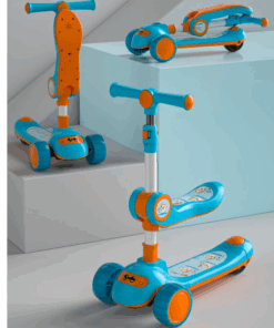 Trotineta 2 in 1 pliabila cu 3 roti si lumini 2 ani 08.png