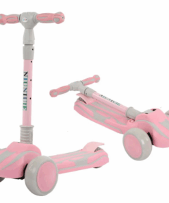 Trotineta pliabila cu 3 roti lumini 3 ani Roz 04.png