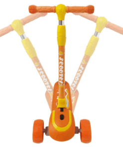 Trotineta pliabila cu 3 roti lumini si muzica 3 ani Portocaliu 02.png