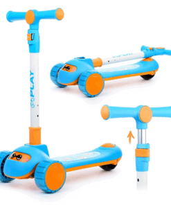 Trotineta pliabila cu 3 roti si lumini 3 ani albastru 01.png