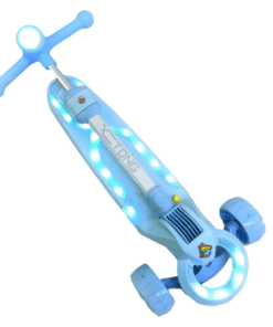 Trotineta pliabila cu 3 roti sunete si lumini 3 ani Albastru 01.png