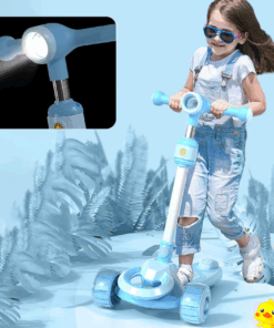 Trotineta pliabila cu 3 roti sunete si lumini 3 ani Albastru 03.png