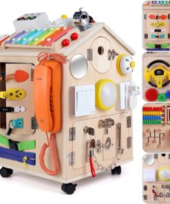 Casuta senzoriala cu activitati Montessori Busy Board 3 ani 01.jpg