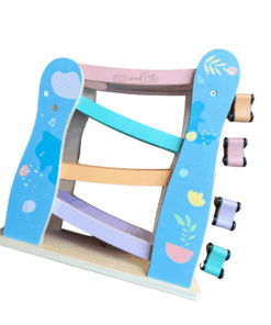 Circuit din lemn cu 4 piste si 4 masinute Pastel 02.png