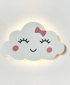 Lampa de veghe din lemn pentru perete cu led Norisor Alb 01.png