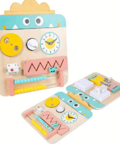 Placa senzoriala cu activitati Montessori Busy Board 3 ani.png