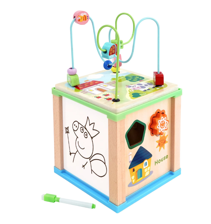 Cub Educativ Montessori din lemn cu 5 in 1 activitati 3 ani 01.png