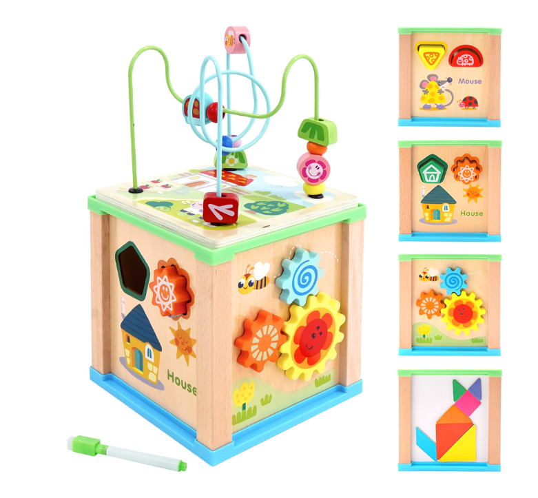 Cub Educativ Montessori din lemn cu 5 in 1 activitati 3 ani 02.png