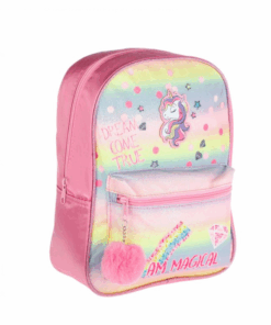 Ghiozdan cu 2 compartimente Roz Holografic 02.png