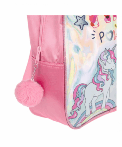 Ghiozdan cu 2 compartimente Roz Holografic Unicorn 03.png