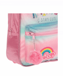 Ghiozdan cu 2 compartimente Roz Rainbow 03.png