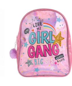 Ghiozdan de gradinita cu 1 compartiment roz Holografic 01.png