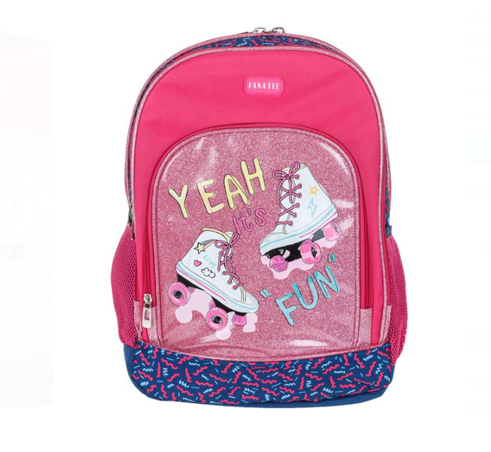 Ghiozdan fete cu 1 compartiment Roz Fanatee 01.png