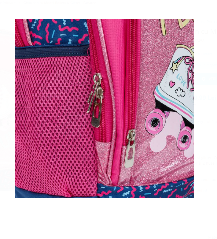 Ghiozdan fete cu 1 compartiment Roz Fanatee 03.png