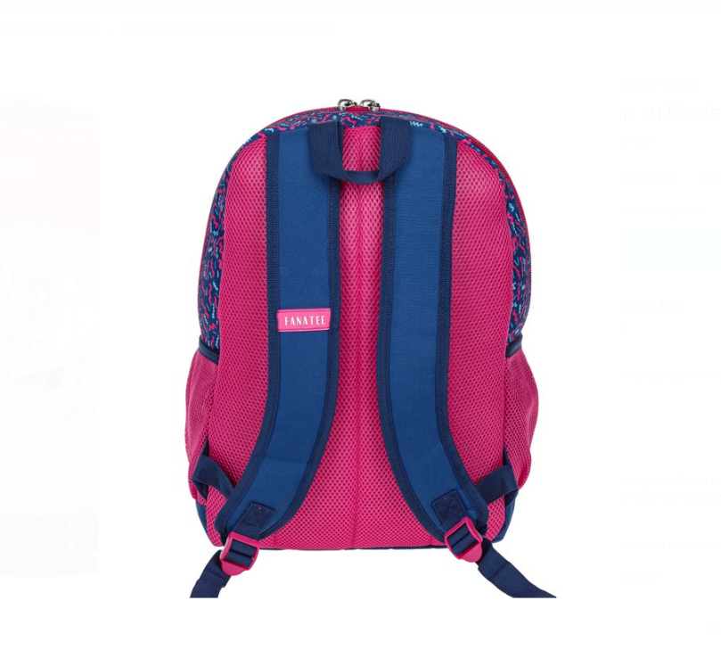 Ghiozdan fete cu 1 compartiment Roz Fanatee 04.png