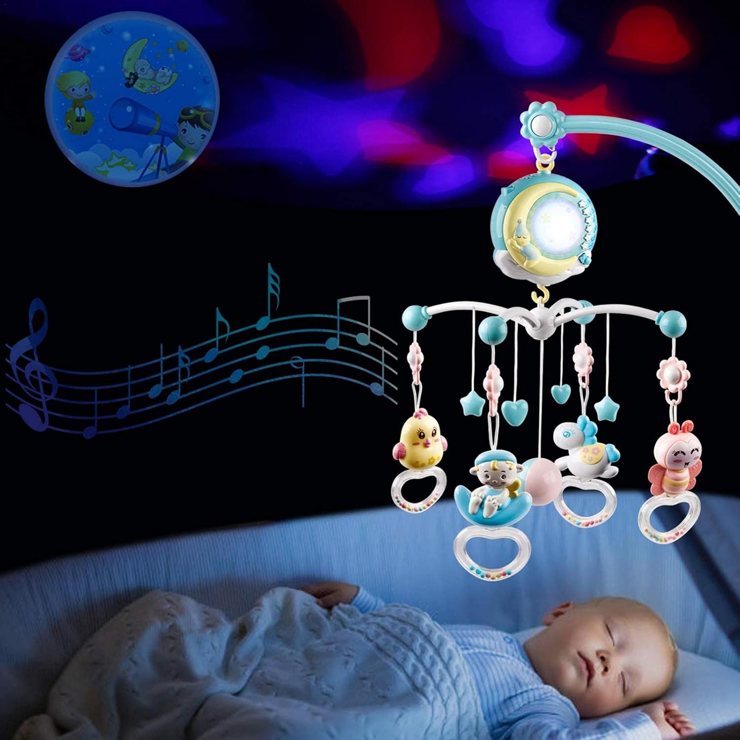 Jucarie bebe pentru patut 0 luni Carusel muzical 03.jpg