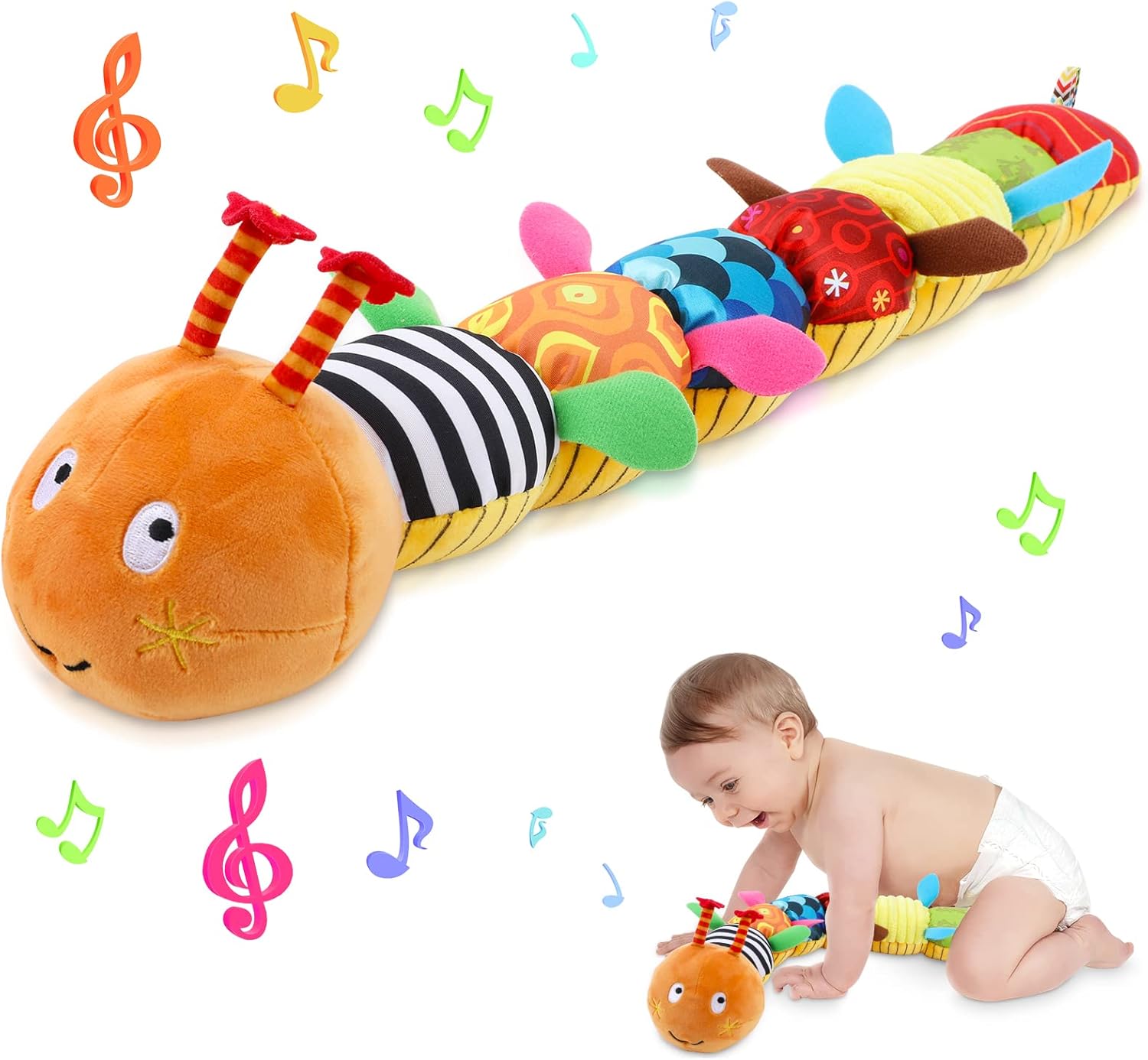 Jucarie moale si senzoriala pentru bebelusi Omida 0 luni 01.jpg