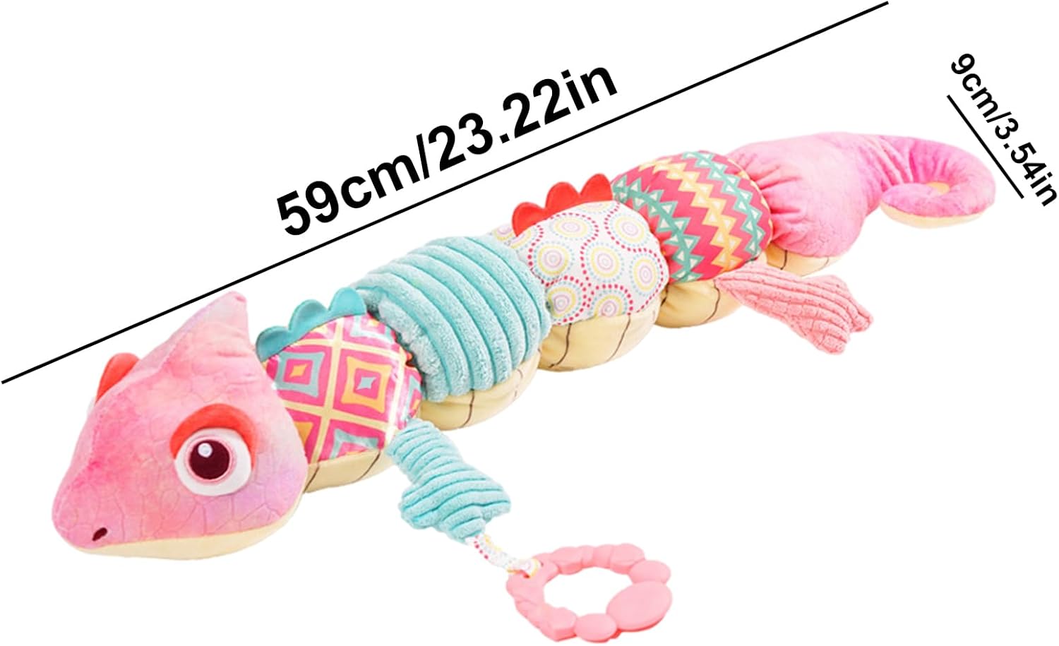 Jucarie multifunctionala de plus pentru bebelusiCameleon roz 0 luni 01.jpg