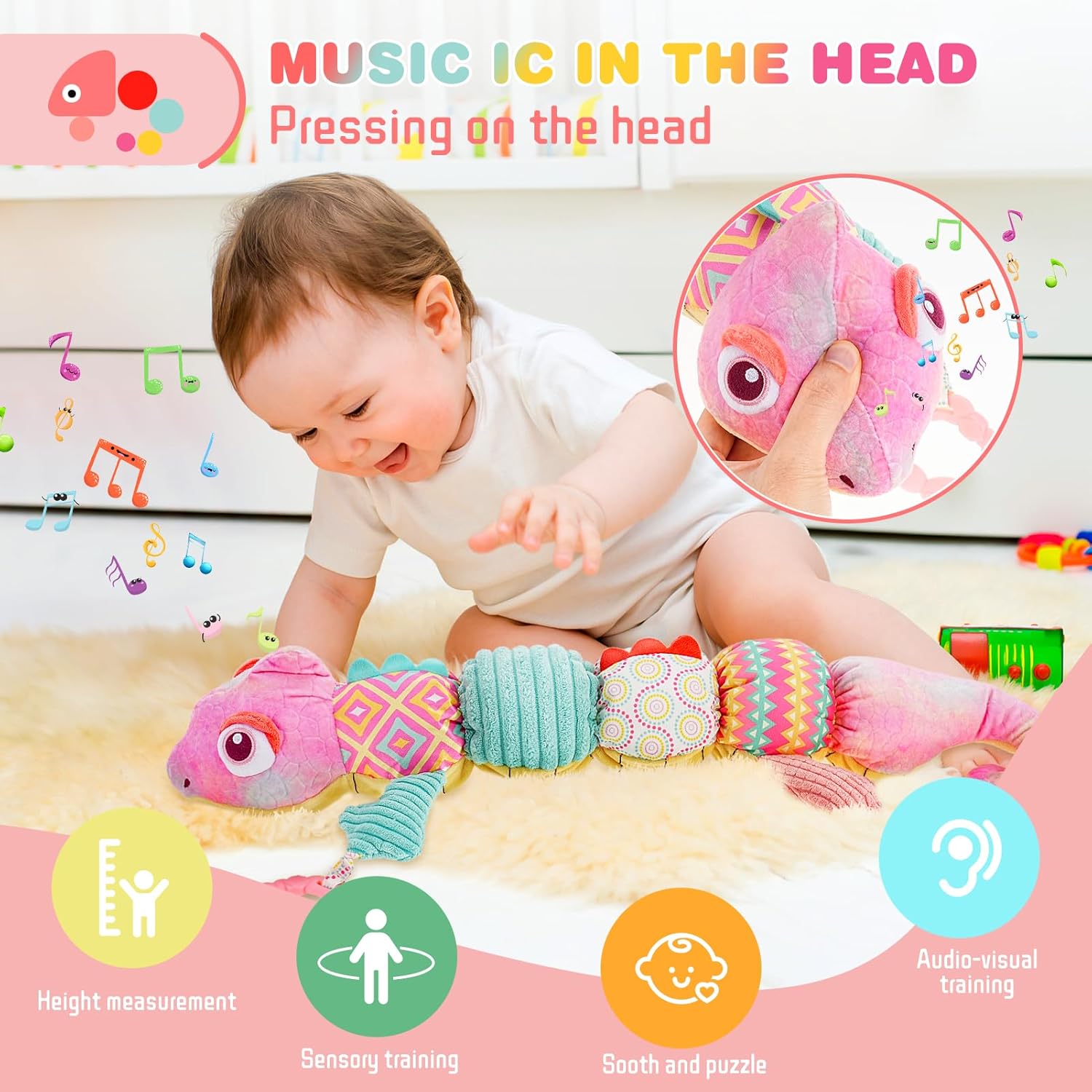 Jucarie multifunctionala de plus pentru bebelusiCameleon roz 0 luni 04.jpg