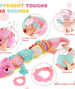 Jucarie multifunctionala de plus pentru bebelusiCameleon roz 0 luni 05.jpg