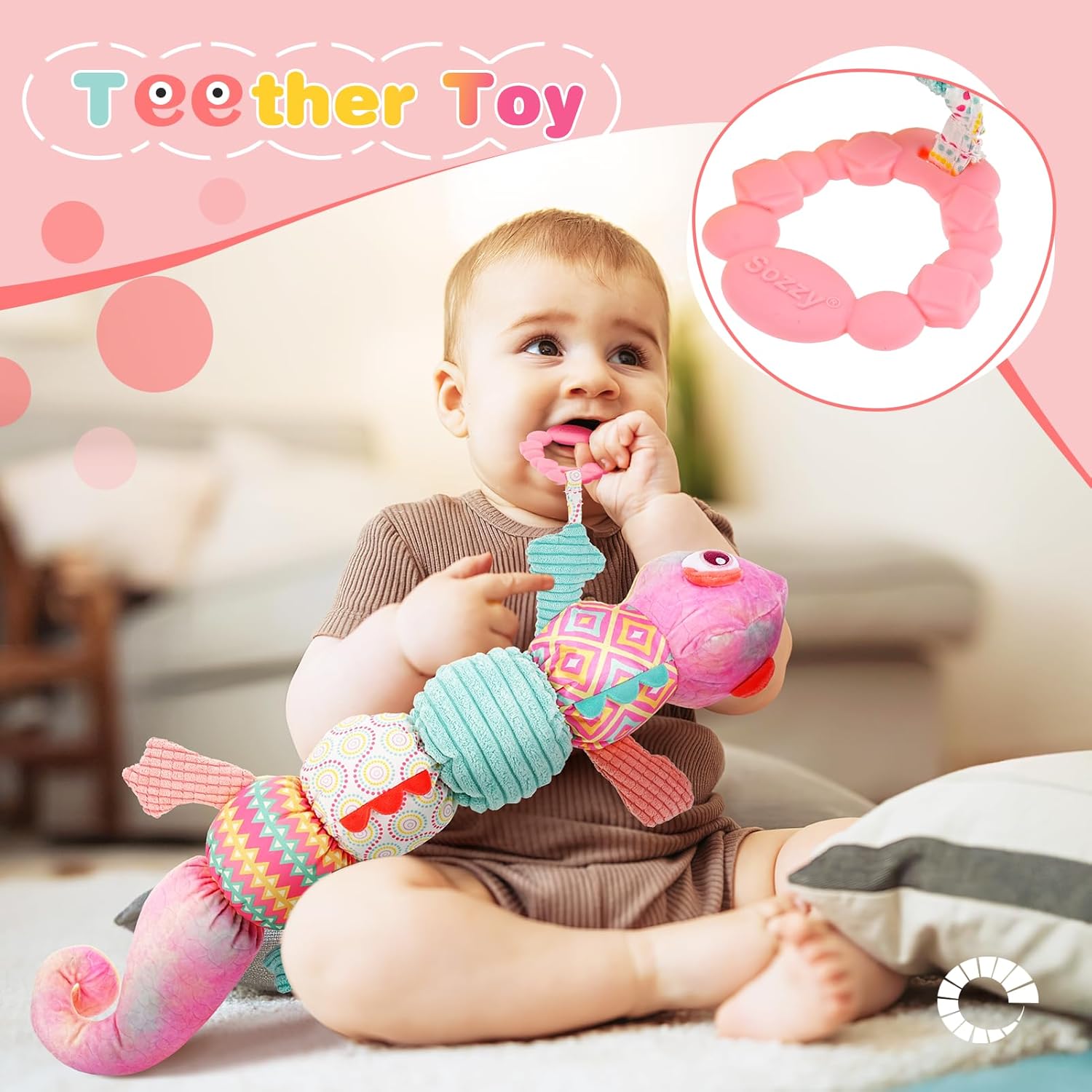 Jucarie multifunctionala de plus pentru bebelusiCameleon roz 0 luni 06.jpg