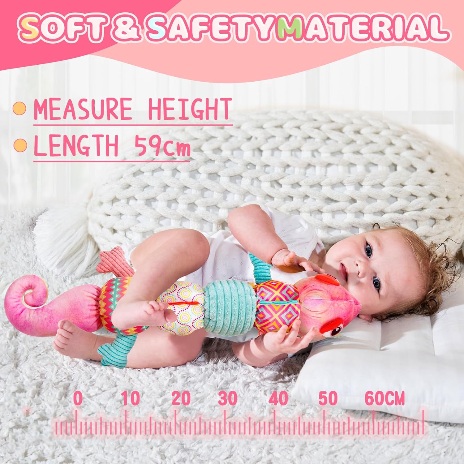 Jucarie multifunctionala de plus pentru bebelusiCameleon roz 0 luni 08.jpg