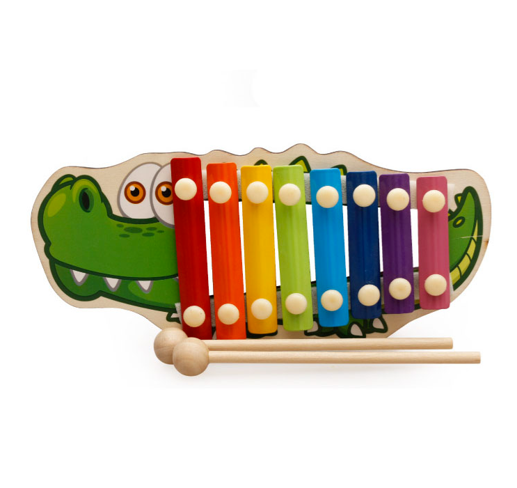 Jucarie muzicala Xilofon din lemn 8 note muzicale 01.png