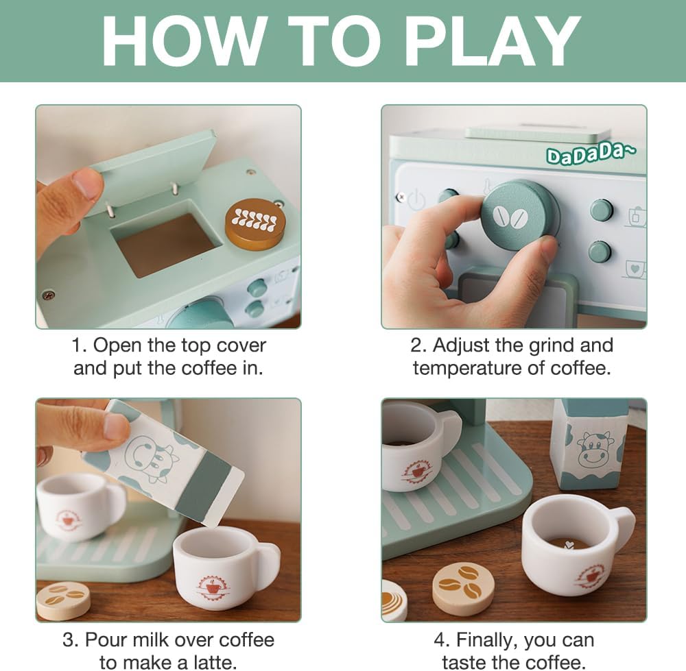 Joc de rol Aparat de cafea si cana din lemn pentru copii 3 ani 04.jpg